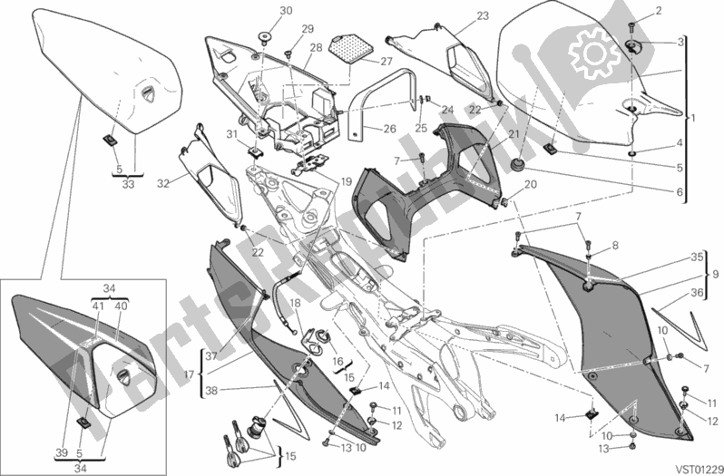 Todas as partes de Assento do Ducati Superbike 1199 Panigale R 2014